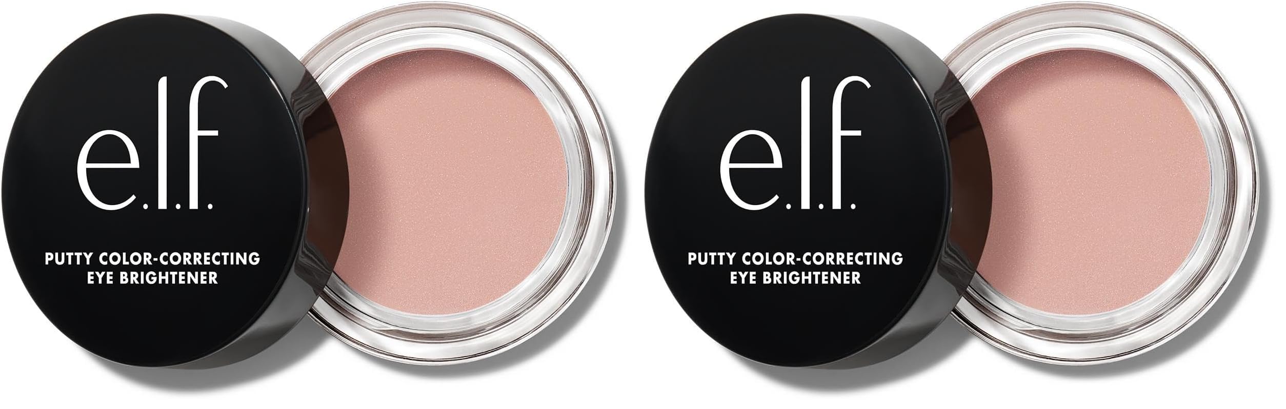 e.l.f. Putty Color-Correcting Eye Brightener, mittlere Deckkraft, aufhellender & feuchtigkeitsspendender Unteraugen-Farbkorrektor, Vegan & Tierversuchsfrei, Fair (Packung mit 2)