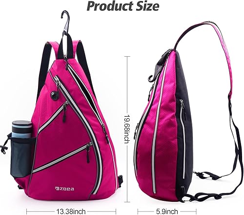 Vista 43 de ZOEA Bolsa de pickleball, bolsa deportiva de pickleball para mujeres y hombres, mochila de pickleball ajustable con gancho para cerca, soporte