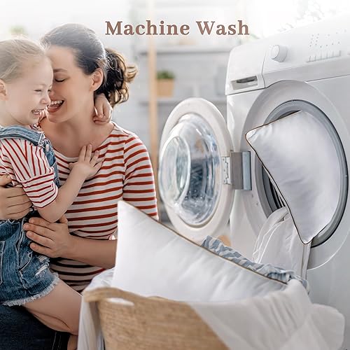 Miniatura 6 de Bafode Almohadas de cama de plumas y poliéster para dormir, paquete de 2 unidades, tamaño estándar, juego de 2 para dormir, relleno de almohada