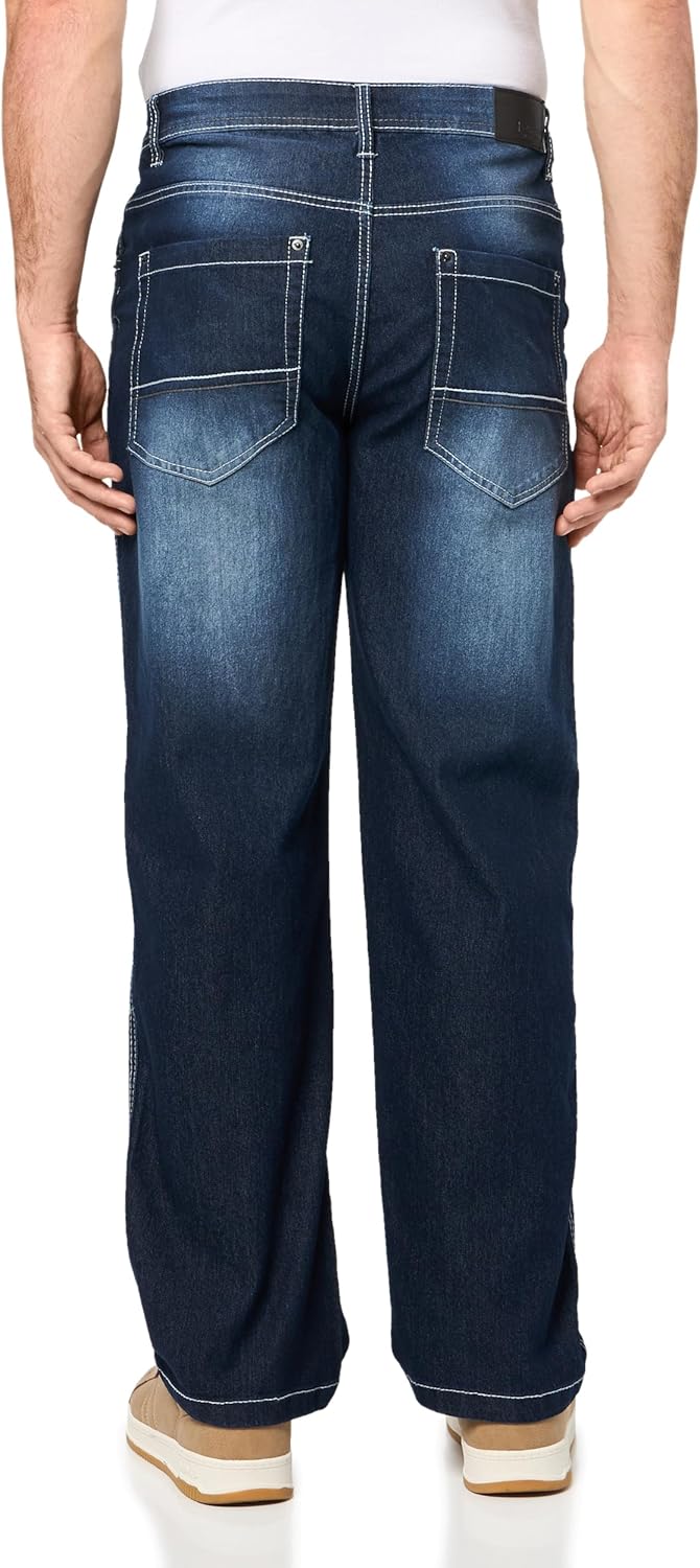 Southpole Men's Straight Relaxed-Fit Cross Hatch Denim, DS, 38X32 - Image 2