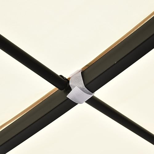 Miniatura 139 de Outsunny Pérgola de aluminio para patio de 10 x 13 pies con toldo retráctil para pérgola, refugio de sombra para porche, fiesta al aire libre, Marrón