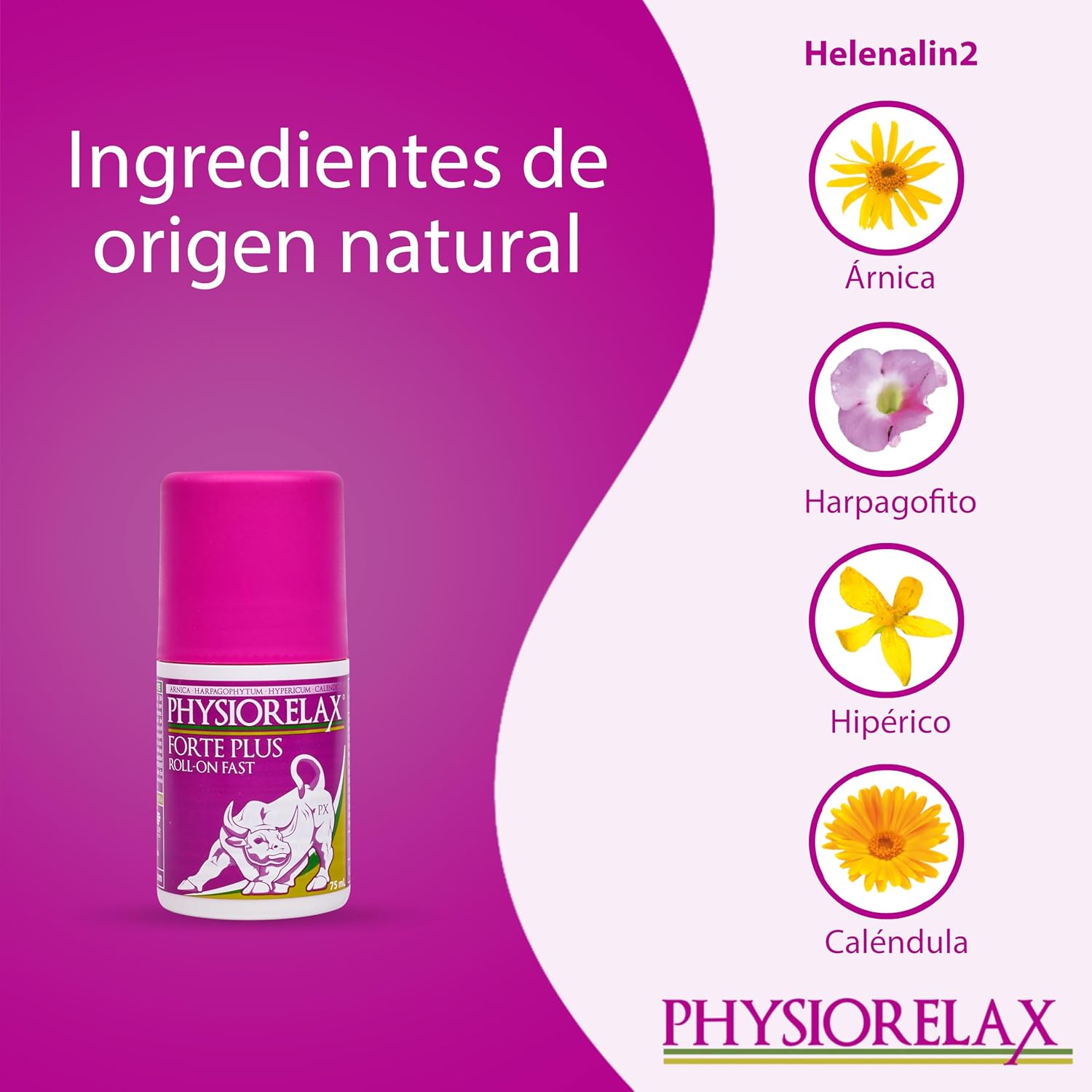 Physiorelax — Forte Plus Roll On, усиленное ощущение прохлады, способствует массажу, удобен в использовании, с арникой — 75 мл