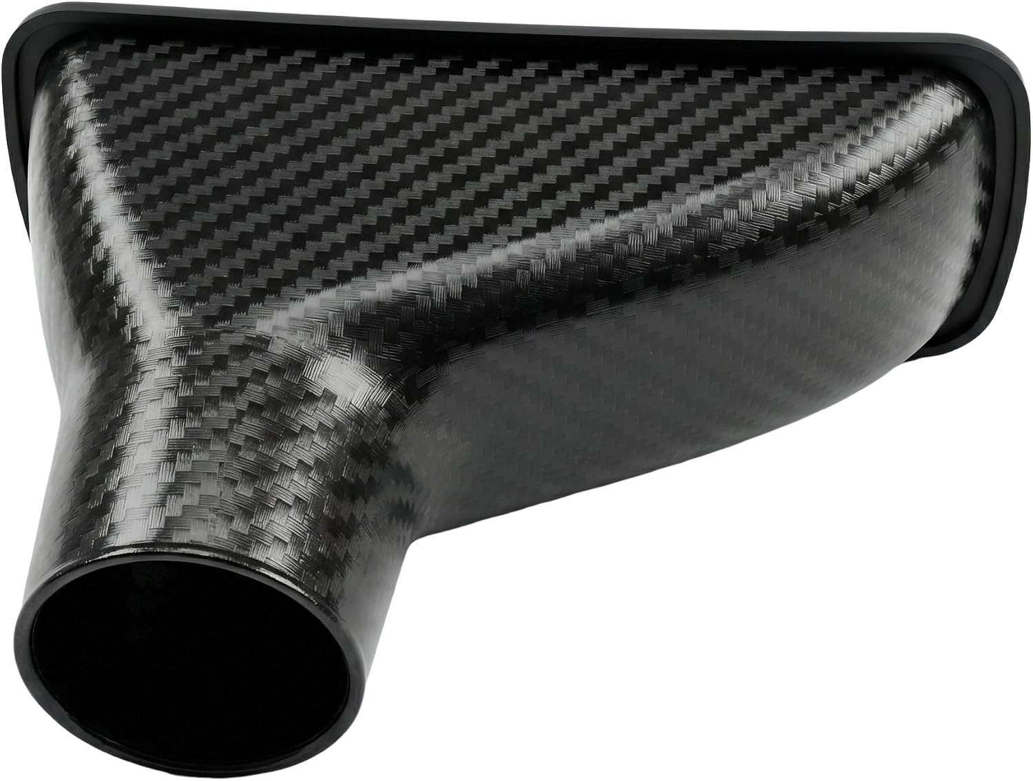 Universal Car Bumper Air Intake Duct Kit 167mm(6.57") Rectangular Carbon Fiber Style with 115cm(45") Flexible Hose and Clamp for Cold Air