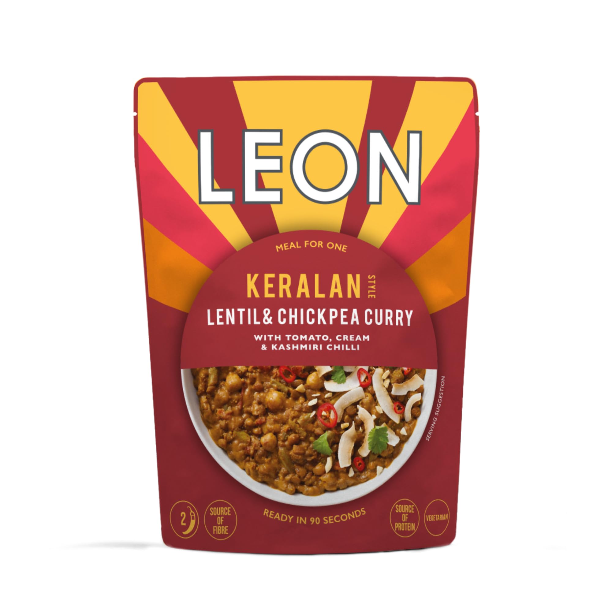 Keralan Style Lentil & Chickpea Curry 250g — Vegetarian Lentil Curry & Chickpeas in Spicy Tomato-Cream & Kashmiri Chilli. Source of Fibre & Protein