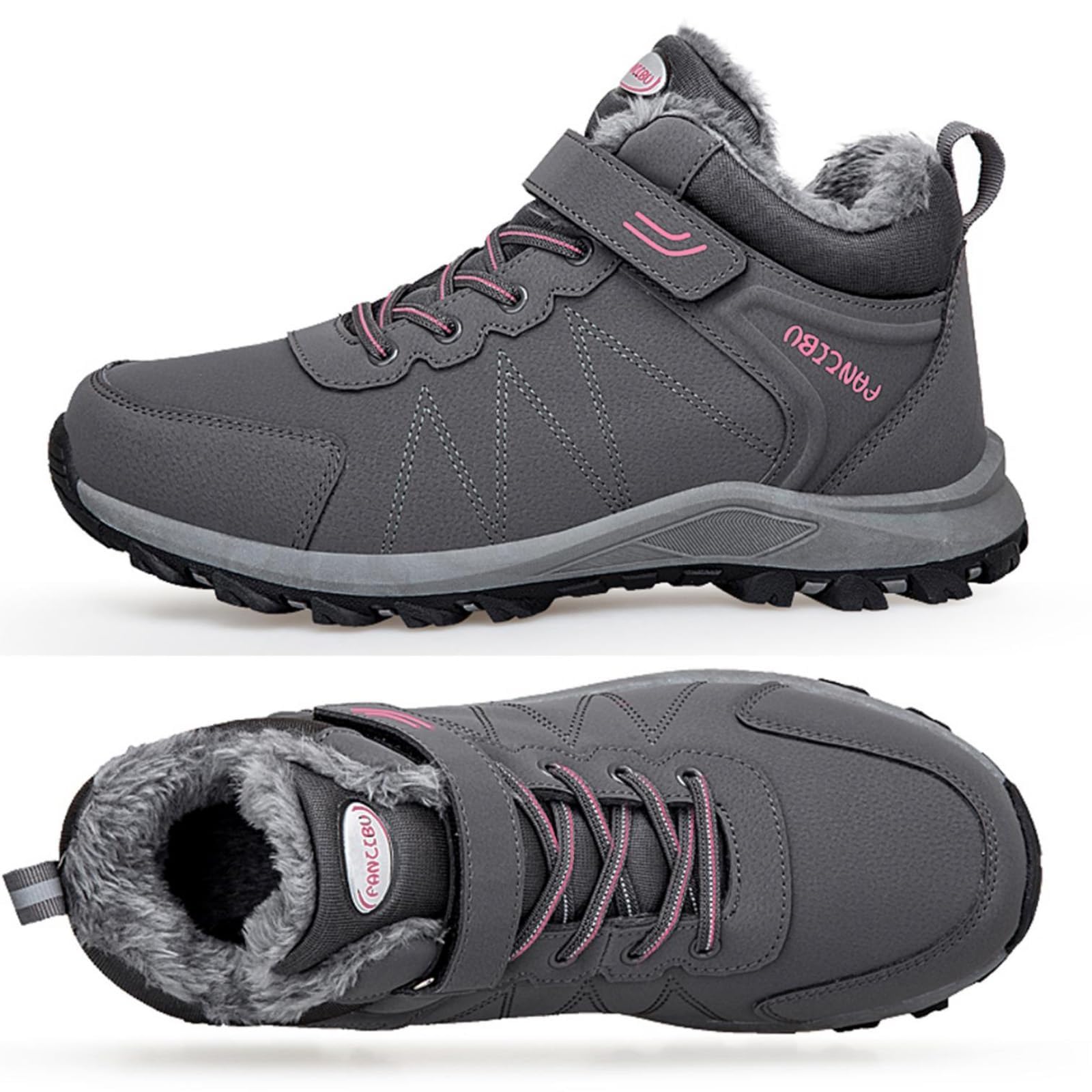 Bottes de Neige Femme Chaude Fourrées Bottes Hiver Femmes Imperméable Chaussures de Randonnée Femme Antidérapant