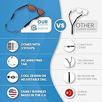 Vista 3 de Adjustable Eyeglass Strap (Fish Style) - No Tail Sunglass Strap - Eyewear String Holder - With Bonus Glasses Cleaning Cloth