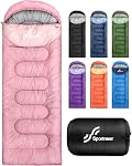 Sportneer Sac de couchage, 3-4 Saisons Sacs de couchage pour adultes Enfants Chaleureux Cold Weather Imperméable Léger Portable sac de couchage pour adultes Garçons Filles Camping Randonnée Backpacking Outdoor Travel