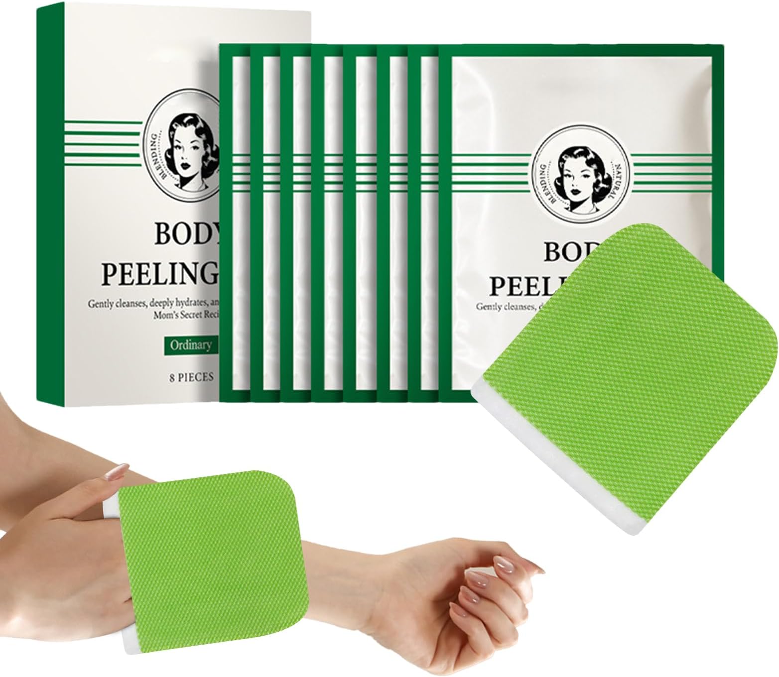 Body Peeling Pad - Dual-Sided Scrub Mitt, Gentle Skin Polishing Pad for Sensitive Skin, Post-Tanning Care & Dead Skins Remover, Top Performance Beauty Gear, Aqua Blue Medium Professional