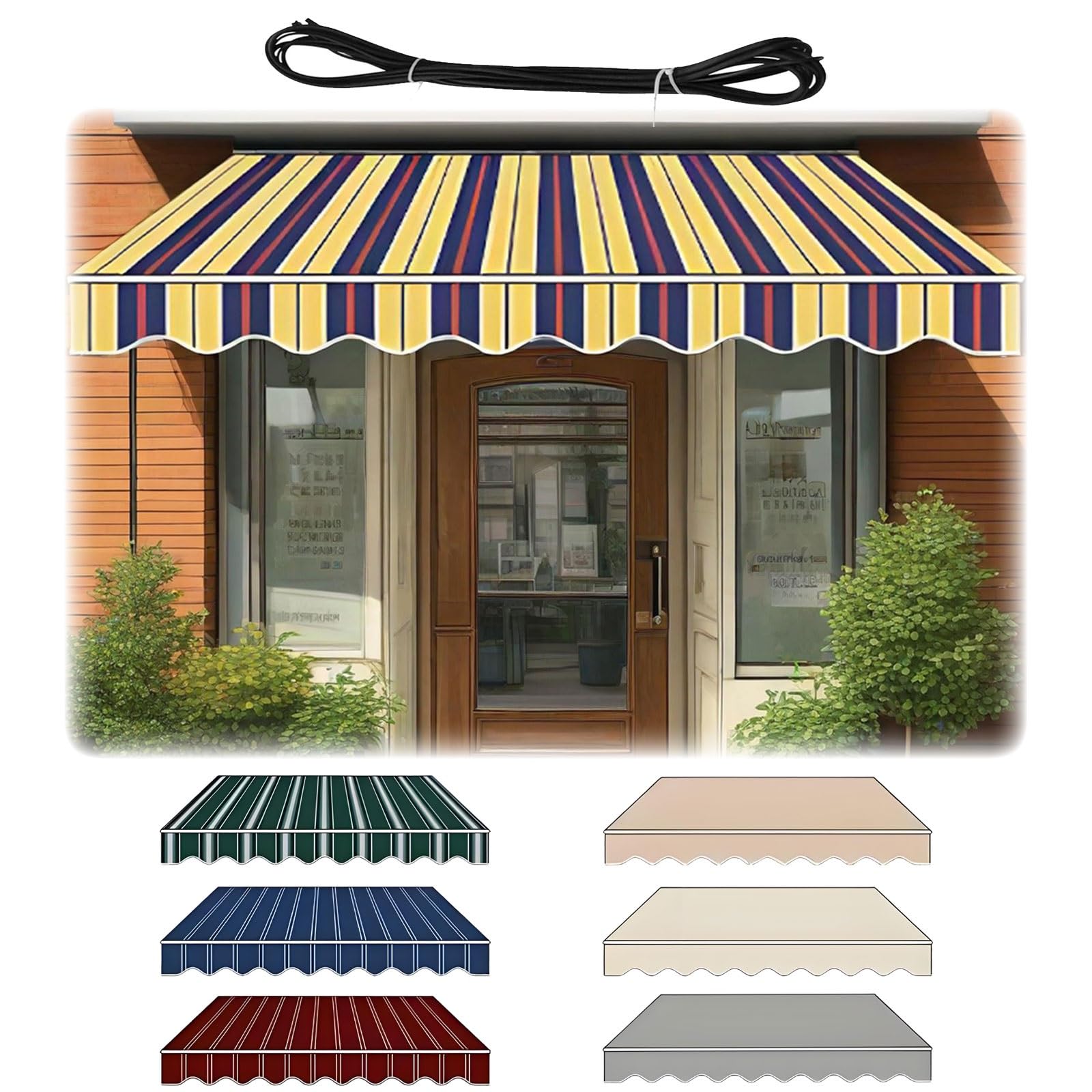 Toile de rechange pour auvent de terrasse 280g haute densité durable 3,7x2,6 m