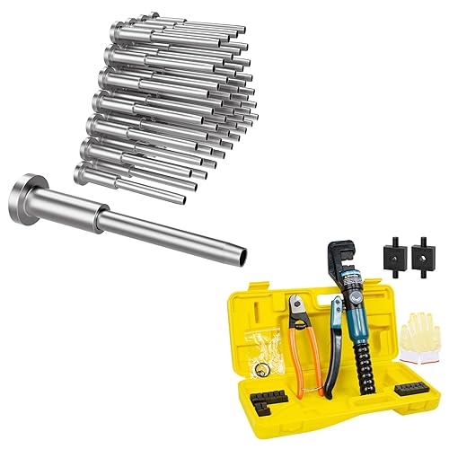 BLIKA Paquete de 50 kits de barandillas invisibles y herramienta de prensado hidráulico de 10 toneladas y cortador de cables