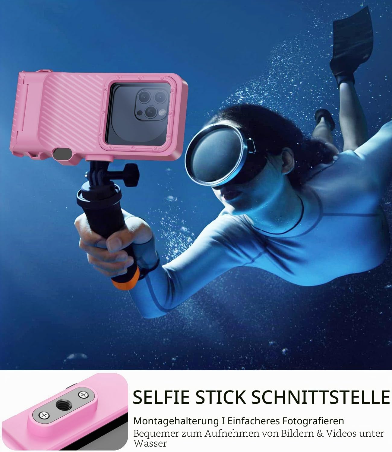 wasserdichte Handyhülle IPX8 Universelle Tauchen – Professionelle Unterwasser Handyhülle Touchscreen-Gehäuse Hülle für iPhone Samsung Galaxy Xiaomi bis zu 6,9 Zoll, Tauchen Schnorcheln