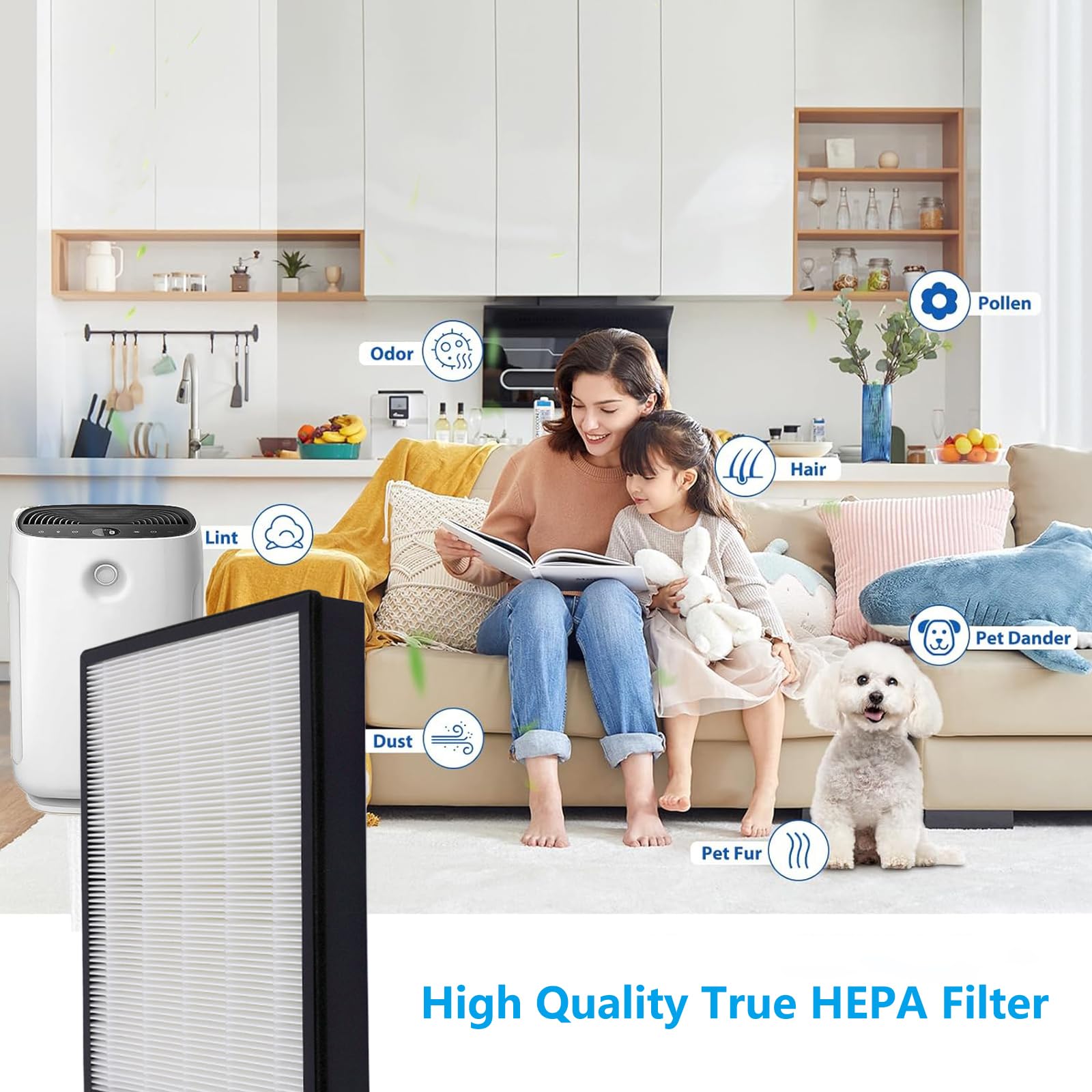 AC3256 Ersatzfilter für Philips Luftreiniger AC3256/10 AC3259/10 AC4550/10 Ersatz HEPA Filter FY3433/10 und FY3432/10 (1 HEPA-Filter + 1 Aktivkohlefilter)