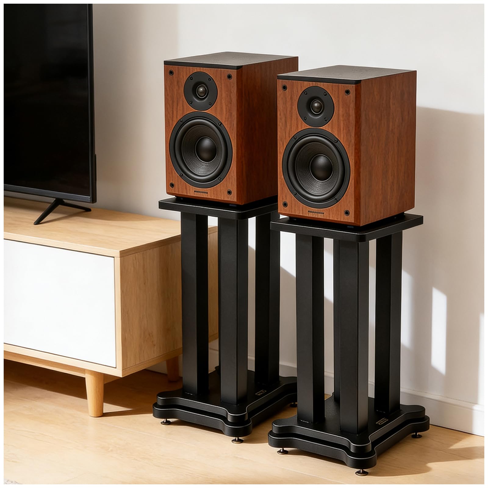 27.5in Speaker Stands, Speaker Stands Pair for Surround Sound, Large Universal Speaker Stand, Holds 110lbs,Heavy Duty Bookshelf/Universal/Satellite