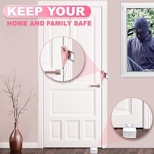 Miniatura 6 de Cerradura de puerta portátil de seguridad para el hogar, cerraduras de bloqueo de viaje para seguridad y privacidad adicionales, perfectas para