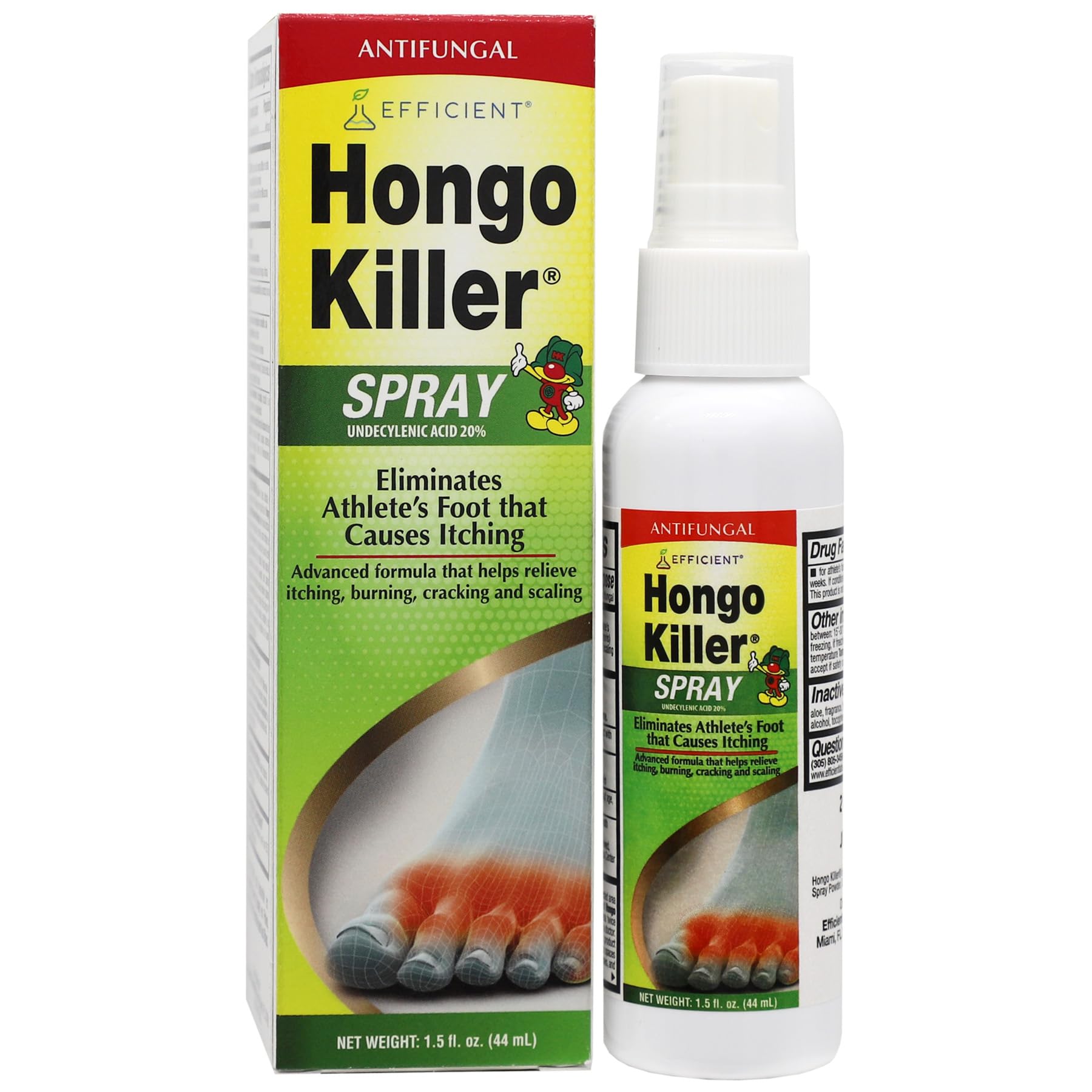 Hongo Killer Antifungal Spray, Athlete's Foot Treatment, 1.50 Fl Oz, Bottle