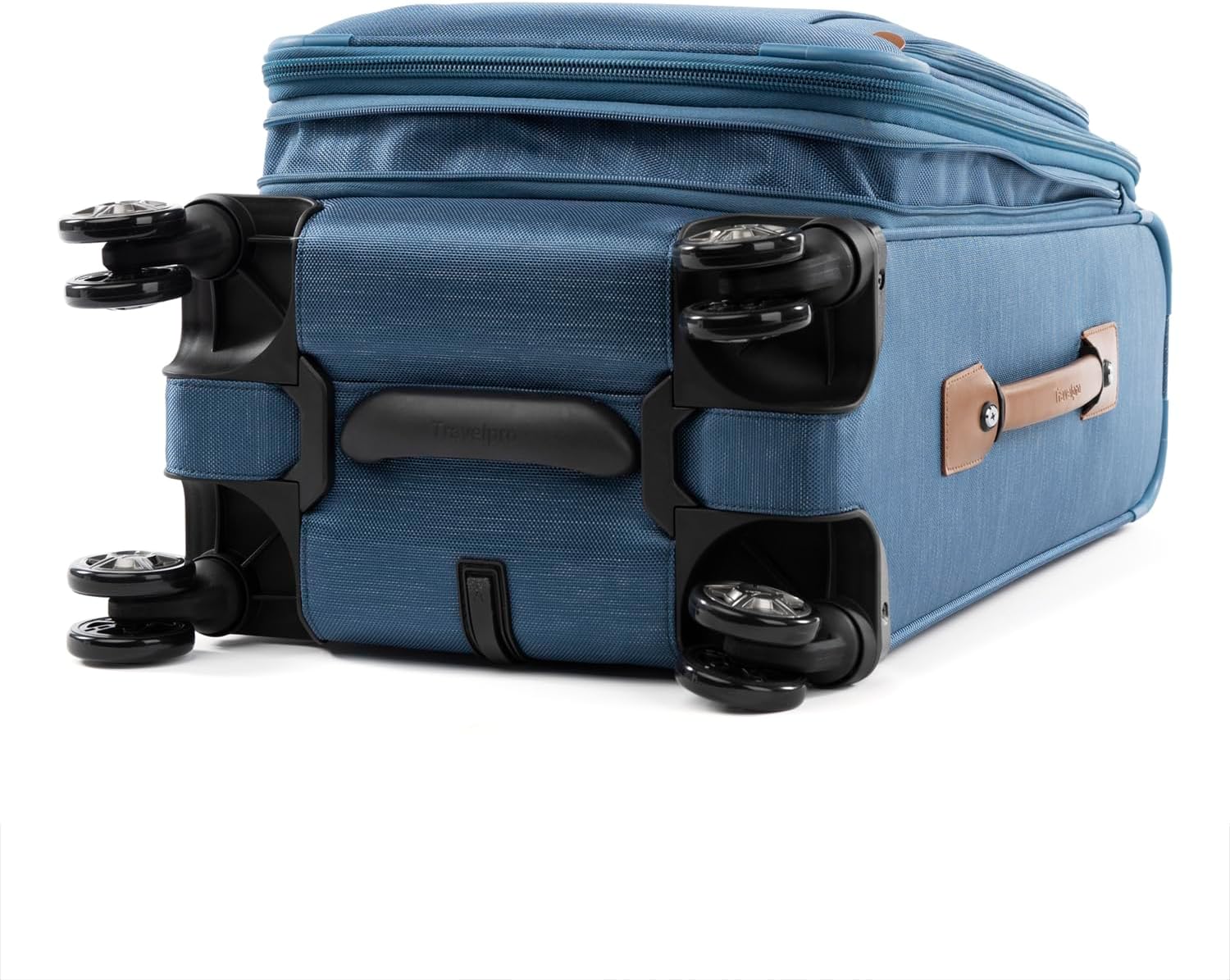 Travelpro Platinum Elite Softside Expandable Carry on Luggage, 8 Wheel Spinner Suitcase, USB Port, Suiter, Men and Women, Coastal Blue, Carry On 21-Inch