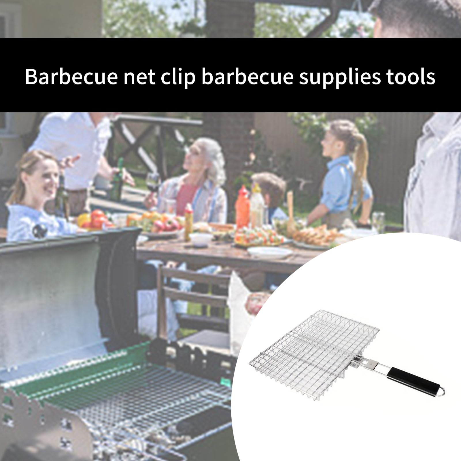 Pratico Acciaio Antiruggine Barbecue Griglie Basket 32 cm Con Manico Staccabile Grigliare Strumento Per Pesce Verdure Carne Acciaio Antiruggine Bbq Mesh Basket