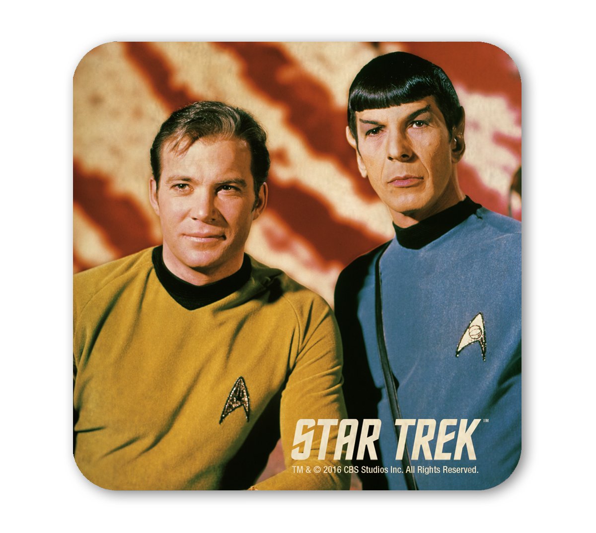 Logoshirt® Star Trek Kirk & McCoy Untersetzer – 10x10 Cm, Kork, Lizenziertes Design, Schützt Tische