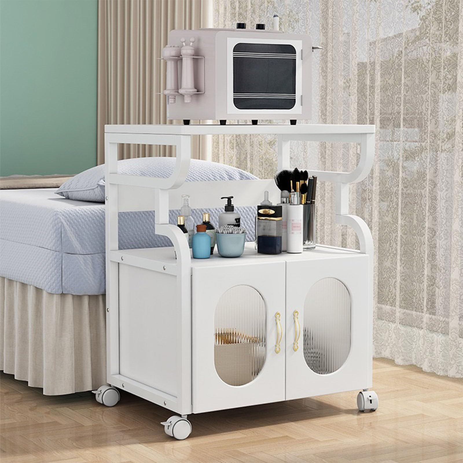 Wózek do salonu piękności Wózek na kółkach Beauty Spa Kosmetyczka twarz Mobilny organizer do przechowywania