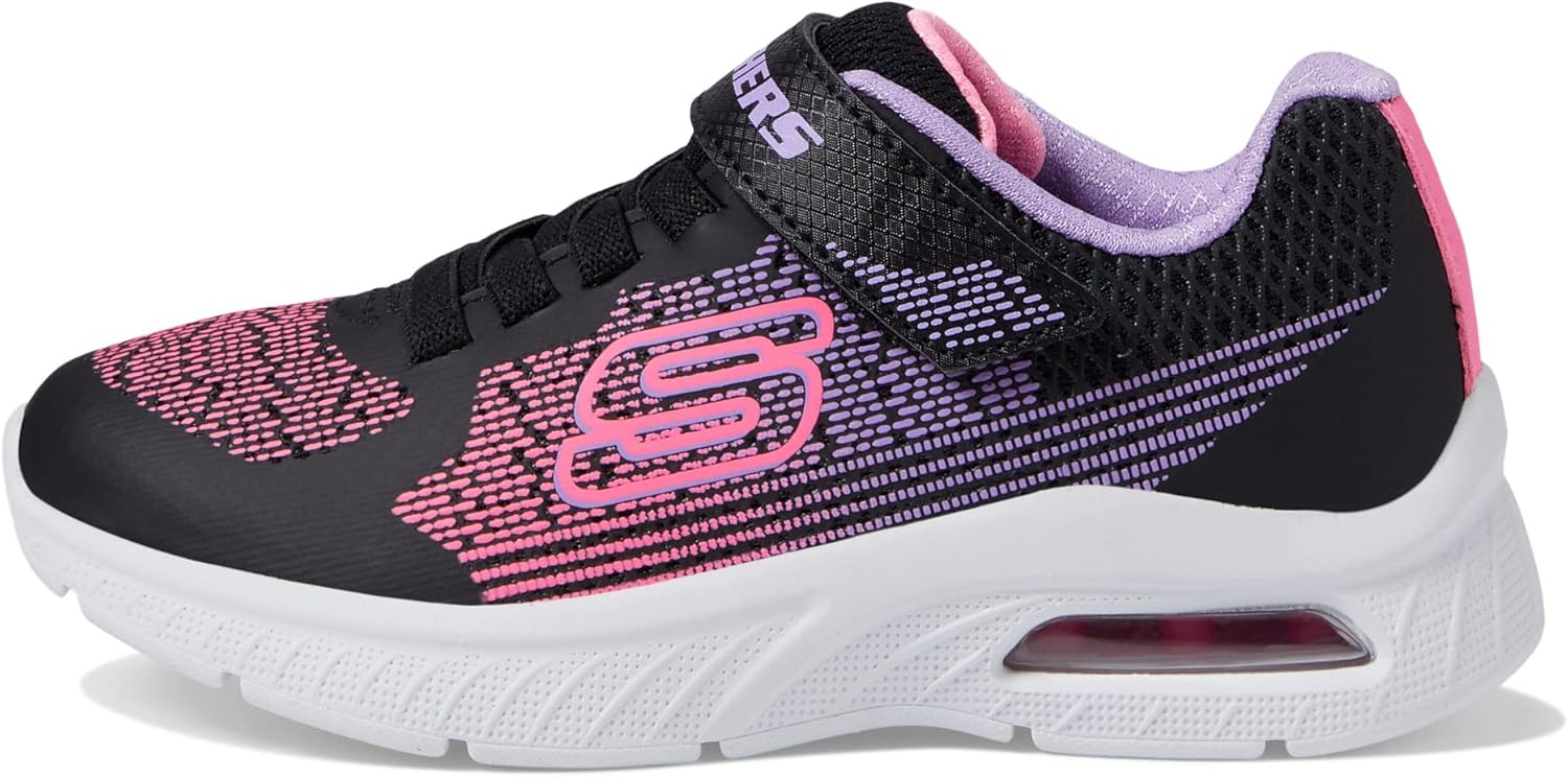 Skechers Kids Girls Microspec Max Plus-Ombre Da Sneaker, Black/Lavender, 1 Little Kid