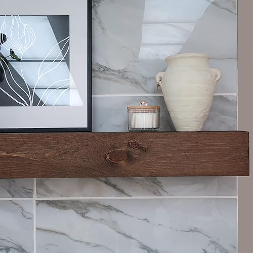 Miniatura 7 de Moderno repisa de chimenea, contemporáneo, manto flotante, estante, hecho a mano, (provincial, 60 pulgadas de largo x 6 pulgadas de alto x 8