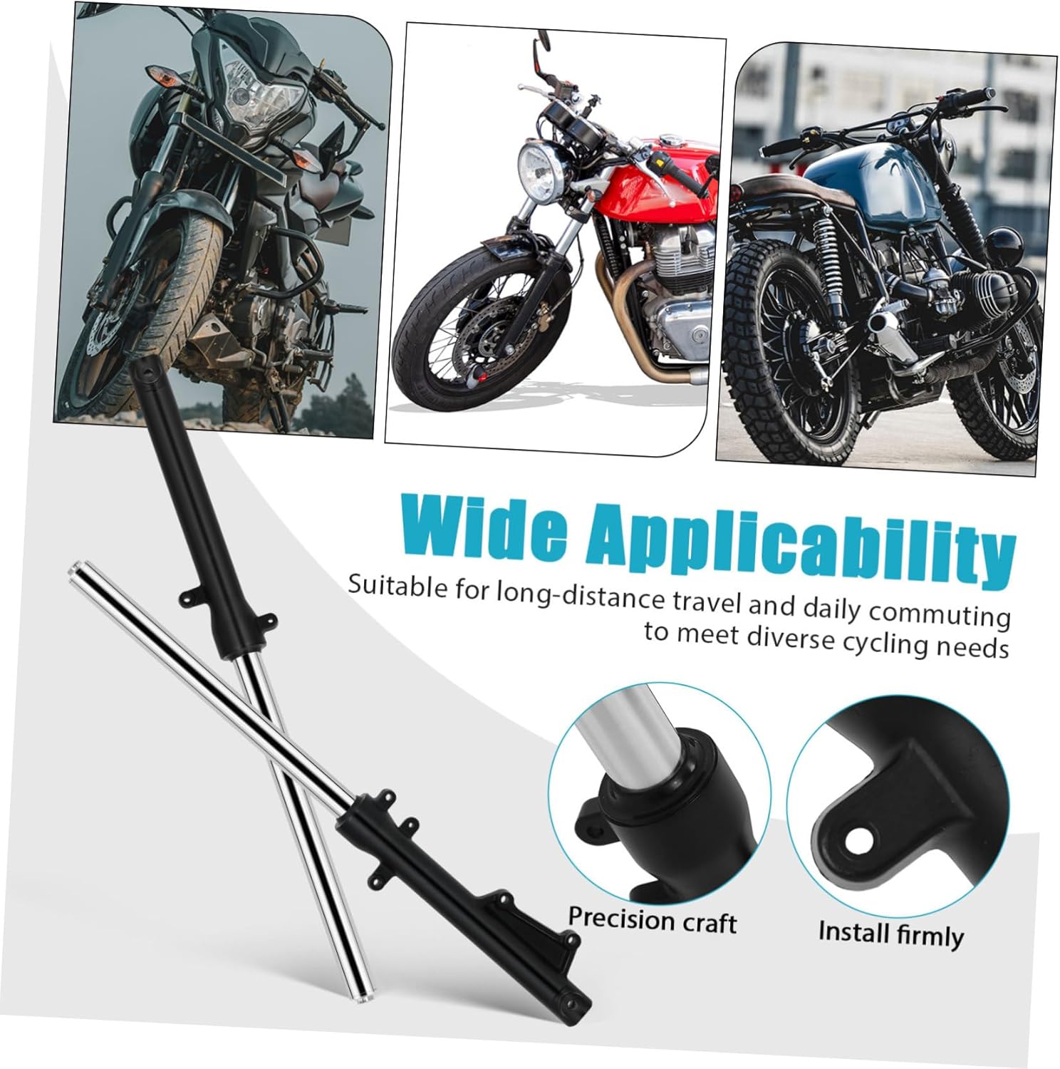 Unomor 1Pair Mini Bike Suspension Front Fork Assembly for Long Distance Travel and Daily Adaptable Motorcycle Suspension for Dirt Bikes and Pit Bikes