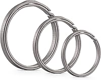 Vista 1 de KeyUnity Llavero para llavero, anillo dividido de titanio de 22/27/1.299 in, anillo de empuje lateral redondo plano para hombre y mujer