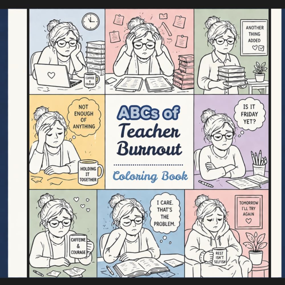 The ABCs of Teacher Burnout Coloring Book: Validating Overwhelm and Providing Creative Outlet for Exhausted Educators