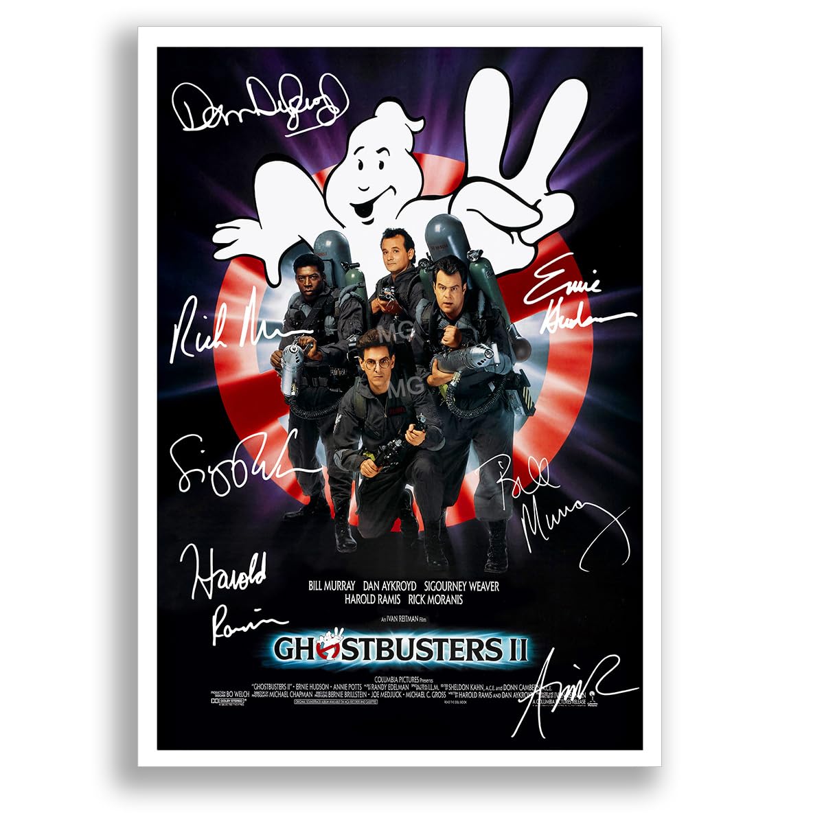 Mounted Gifts Trading Ghostbusters 2 A4 Poster Only Ghostbusters All Movie Film Posters Cast Signed A4 Poster Photo Print Framed Autograph Gift Bill Murray, Dan Aykroyd, Sigourney Weaver (Ghostbusters 2 A4 Poster Only)