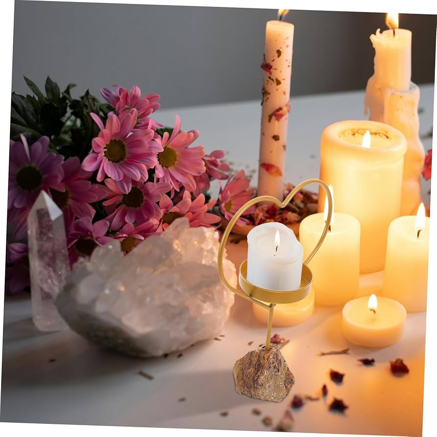 Amazon.co.jp: EXQUIMEUBLE 水晶キャンドルホルダー 香薰