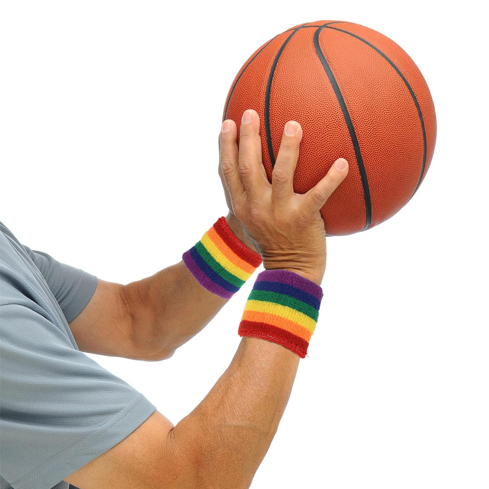 PATIKIL Zweetband hoofdbanden, 8 stuks badstof zweetband voor dames en heren, sport, basketbal, tennis, atletische sportschool, trainen, roze