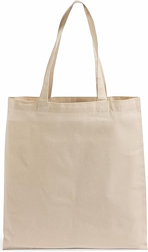 TBF Juego de 25 (veinticinco) bolsas de lona de algodón natural! Libro de suministros de arte en blanco Impresión a granel Lote en blanco Productos