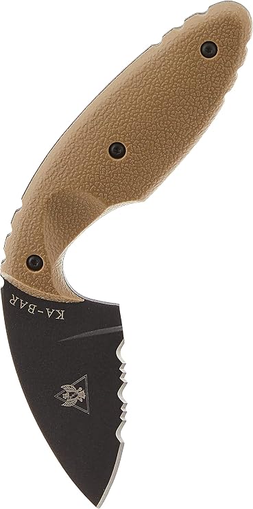 KA-BAR TDI Law Enforcement Fixed Blade Knife 2.3 Fully Serrated Drop Point AUS-8 Matte Blade Zytel Handle Coyote