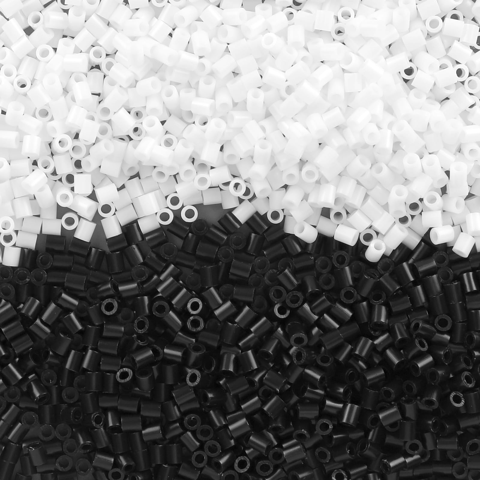 6000pcs Black & White Fuse Beads with 1 Pegboard, 2.6mm Mini Melt Iron Beads Kit for DIY Crafts Handmade Art Projects Craft Enthusiast Gifts