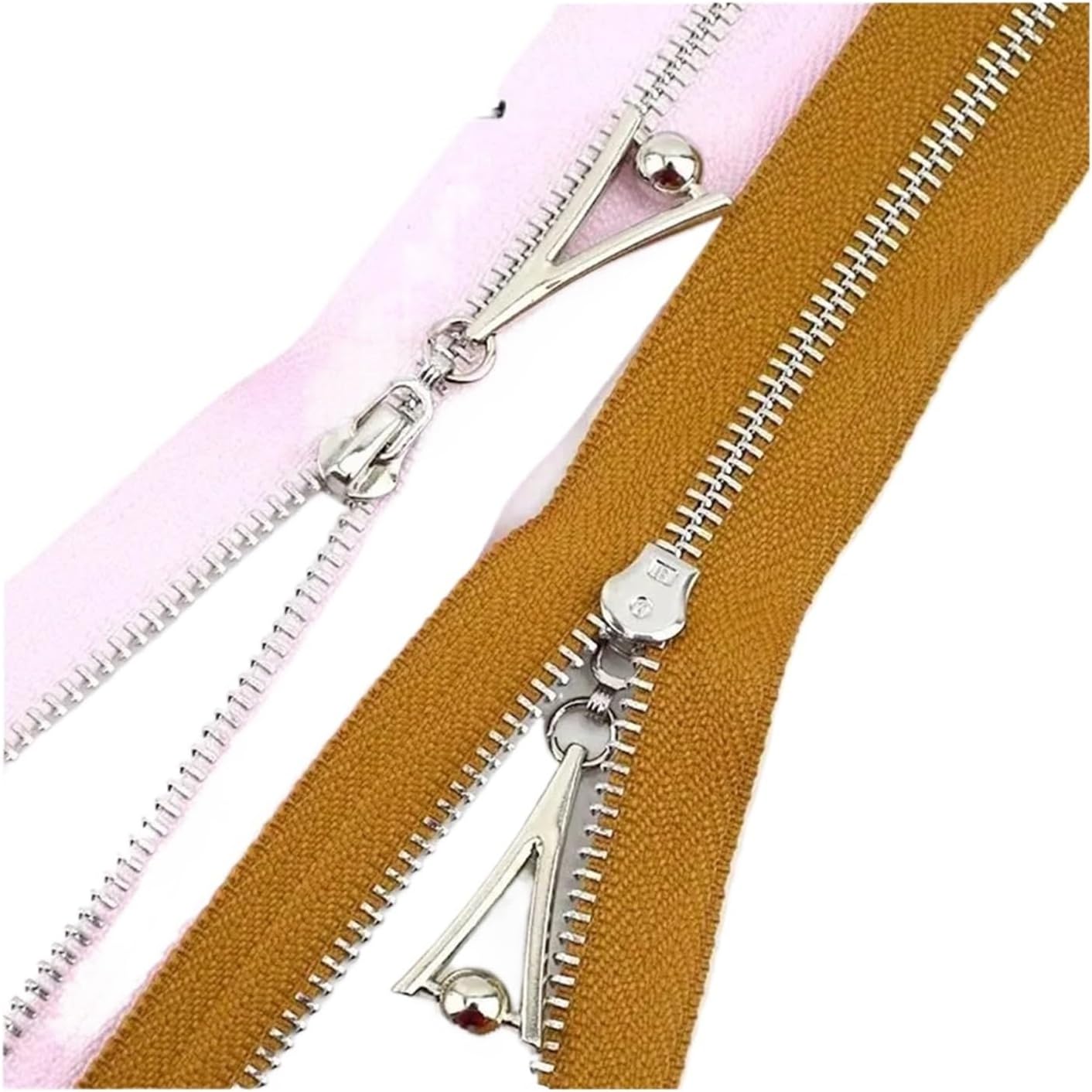 Invisible Zipper 2 Piece Metal Zipper, Decorative Repair Tool Kit for Clothes(ArmyGreen)