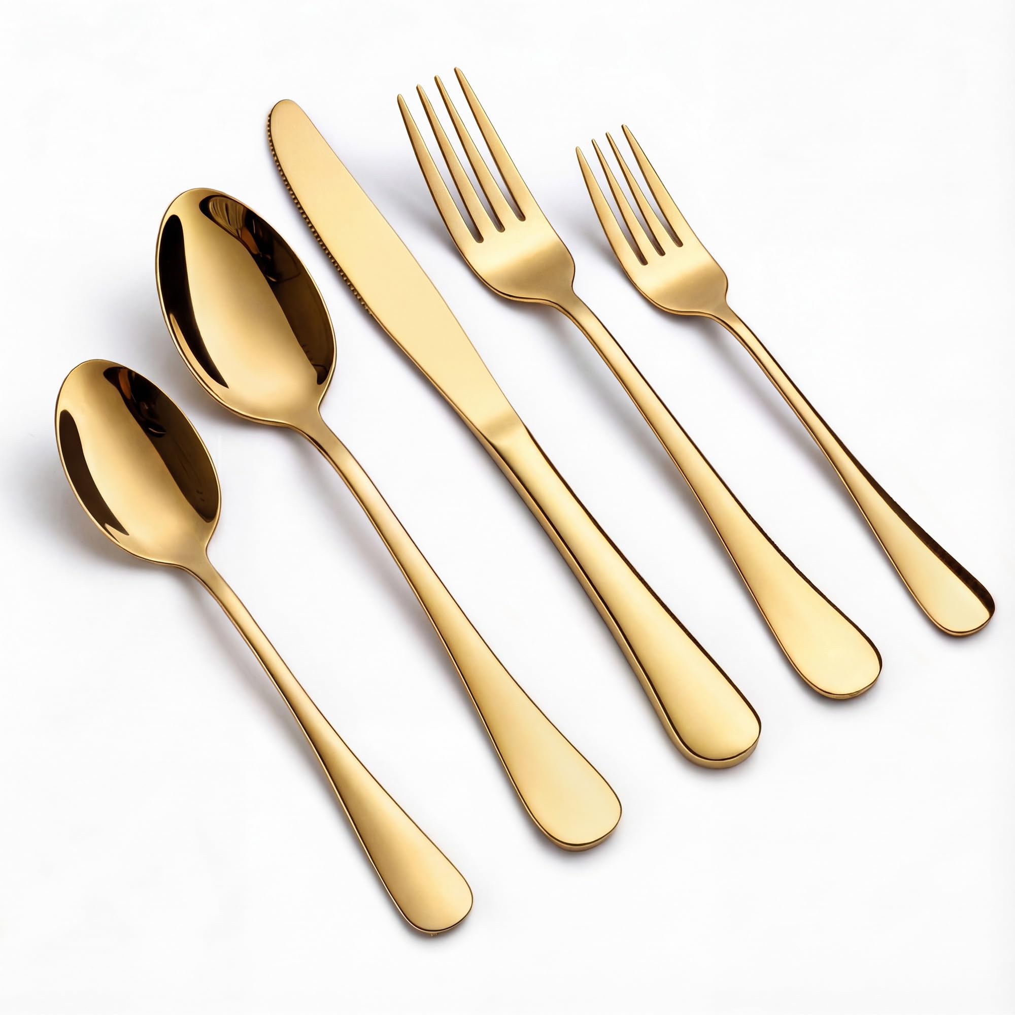LIANYU Matte Gold Silverware Set for 8, 40 Piece Stainless Steel Flatware — Amazon image 25