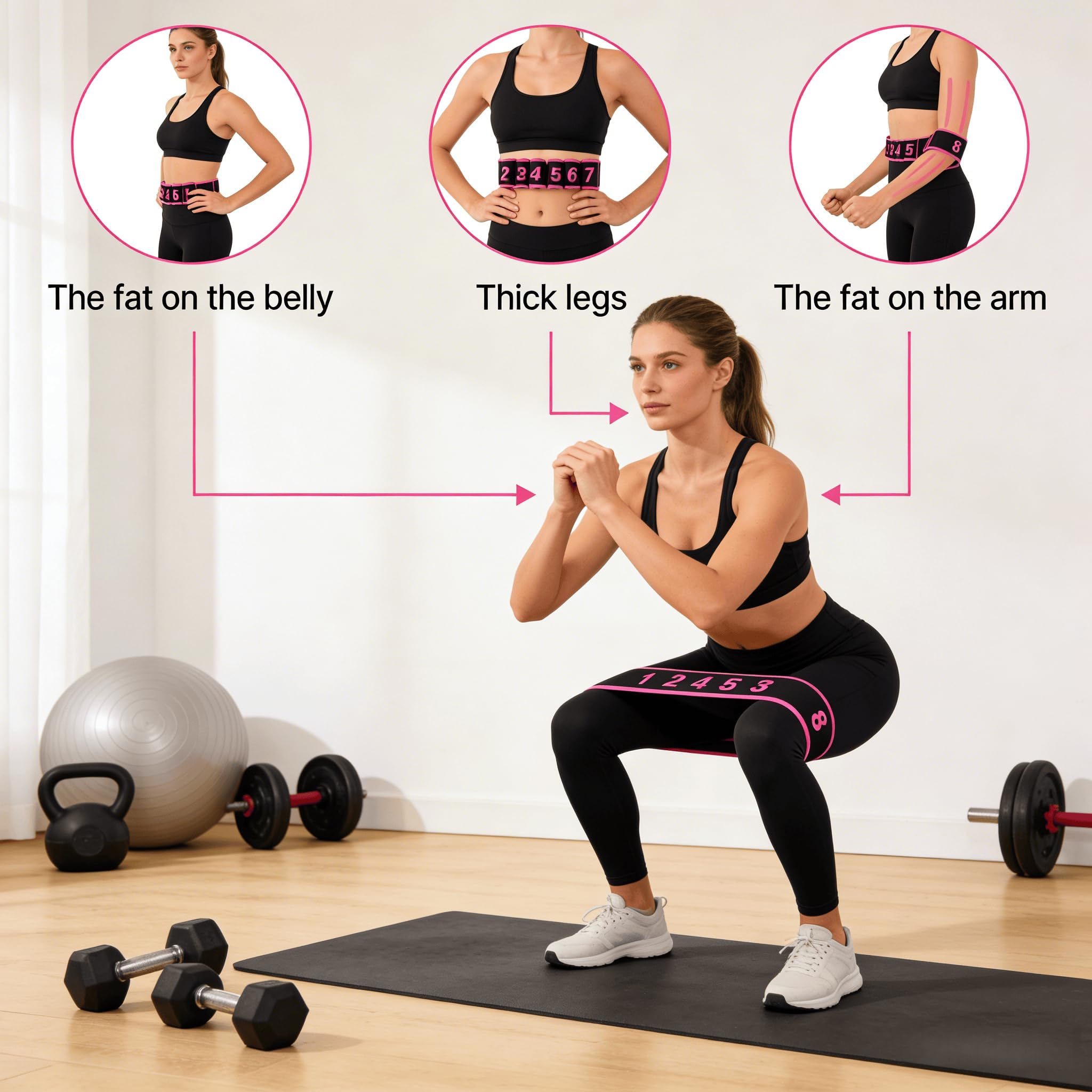 Bandas de resistencia de fitness para estiramiento y entrenamiento de fuerza, bandas elásticas de ejercicio de 8 niveles, equipo de entrenamiento de cuerpo completo para gimnasio en casa
