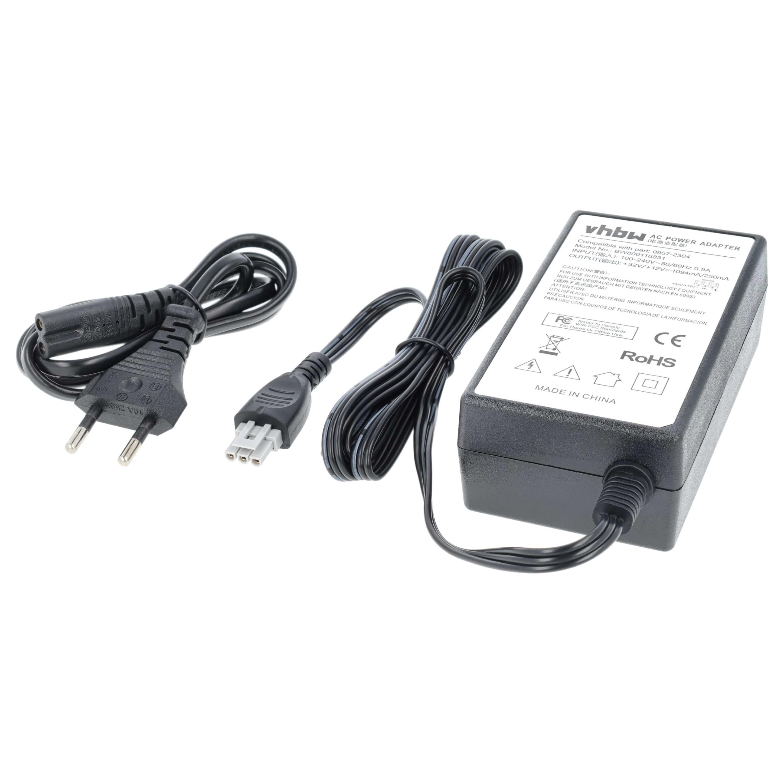 Vhbw Alimentatore 12V 1.25A Per Stampanti HP Scanjet – 4400, 4470, G2410, 3770, 3970 – Cavo 2 Metri