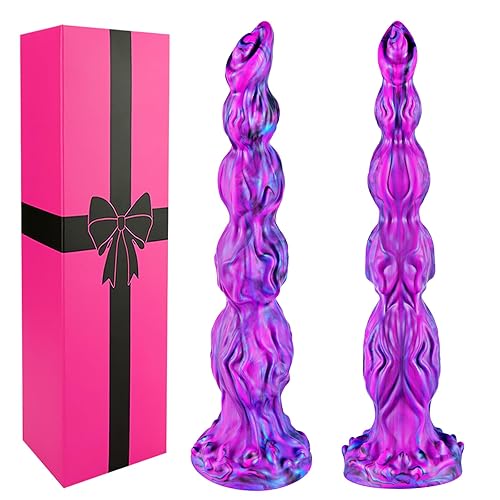 7.9 Inch Small Beginner Monster Knot Horse Dildo With Suction Cup Anal Penis, Silicone Realistic Fantasy Dragon Cute Strapon Dildo with 4 Dog Knots, Vaginal G-spot Alien Adult Sex Toys for Men Women - Small