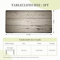 Vista 7 de GTEVUTS Mantel rústico de grano de madera oscura envejecida, 5 x 2.2 pies, ajustable, rectangular, tela de poliéster con bordes elásticos retro