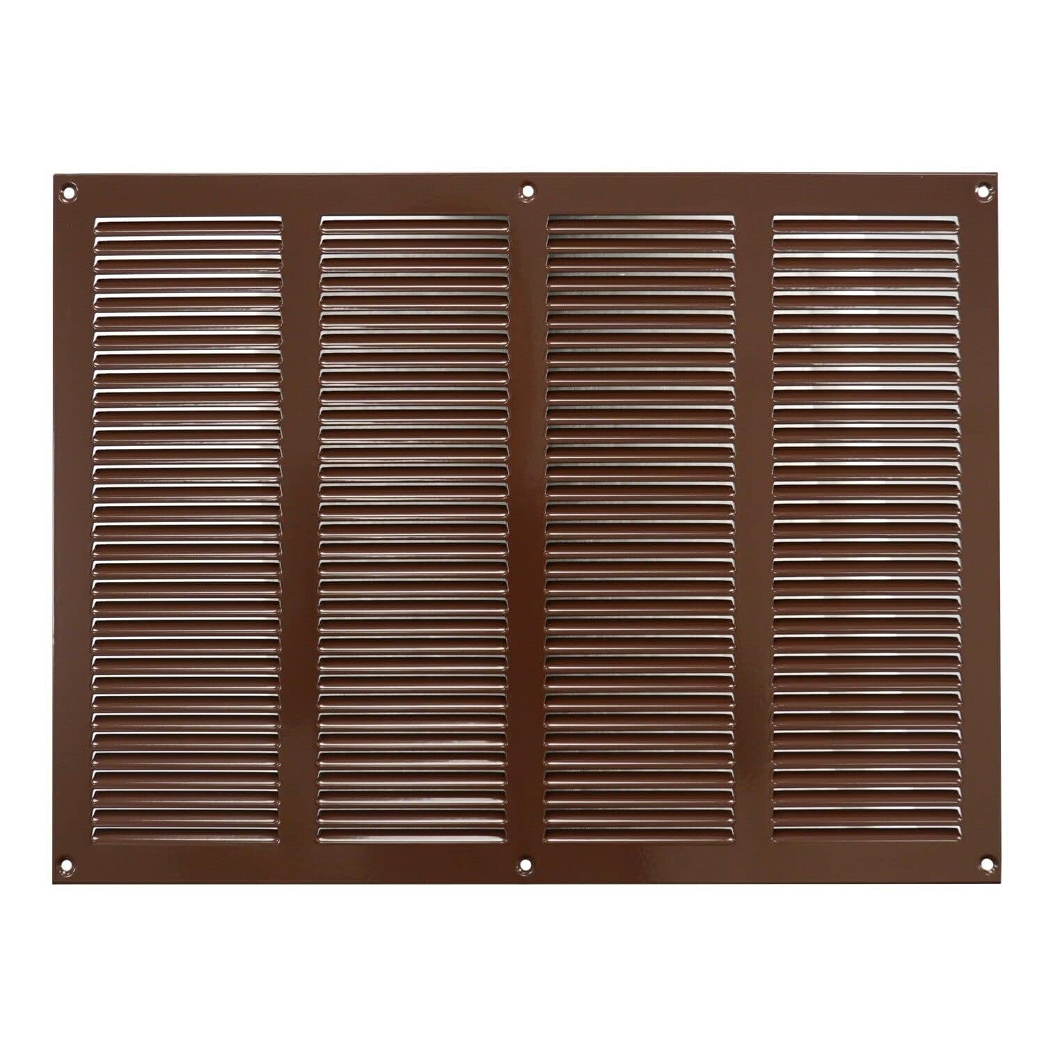 Prostko Ltd Brown Metal Air Vent Grille / 400Mm X 300Mm / With Fly Screen/Modern Rectangular Flat Louvre Duct Cover