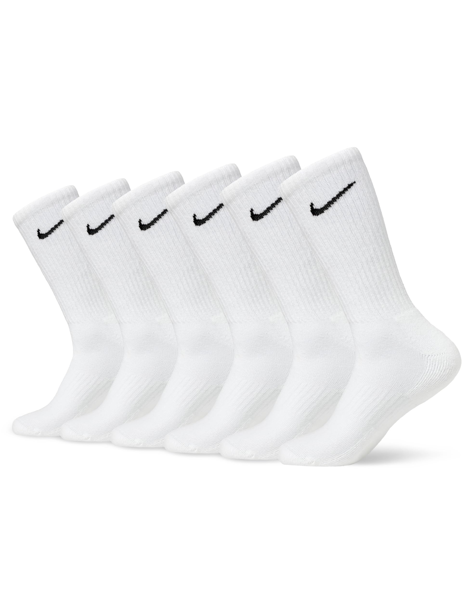 nike unisex adult everyday cushioned sock, white/black, x-large us