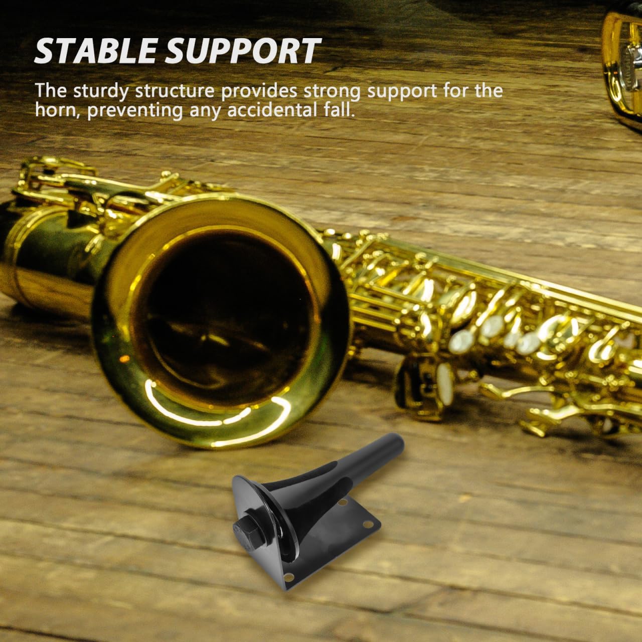 Kisangel Small Wall Mounted Trumpet Rack 5.90X3.93X2.55In Space-Saving Brass Instrument Holder Stable Trumpet Wall Mount for Bugle Accessories