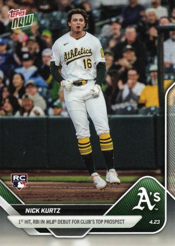 2025 Topps Now Baseball #101 Nick Kurtz Rookie Card - 1st Career Hit in MLB Debut