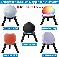 Vista 4 de Soporte de altavoz de escritorio para Echo Spot 2024, Echo Dot, Echo Glow, HomePod mini y Sonos Era 100, alarma de reloj de sonido Nintendo, soporte