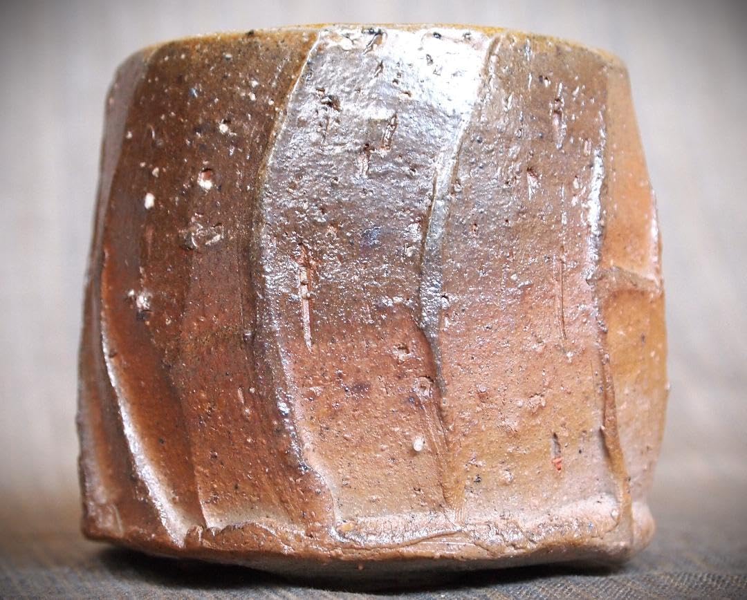 新品☆竹内靖之【師：山本陶秀】☆伊部手【黒】窯変ポット 人気作家