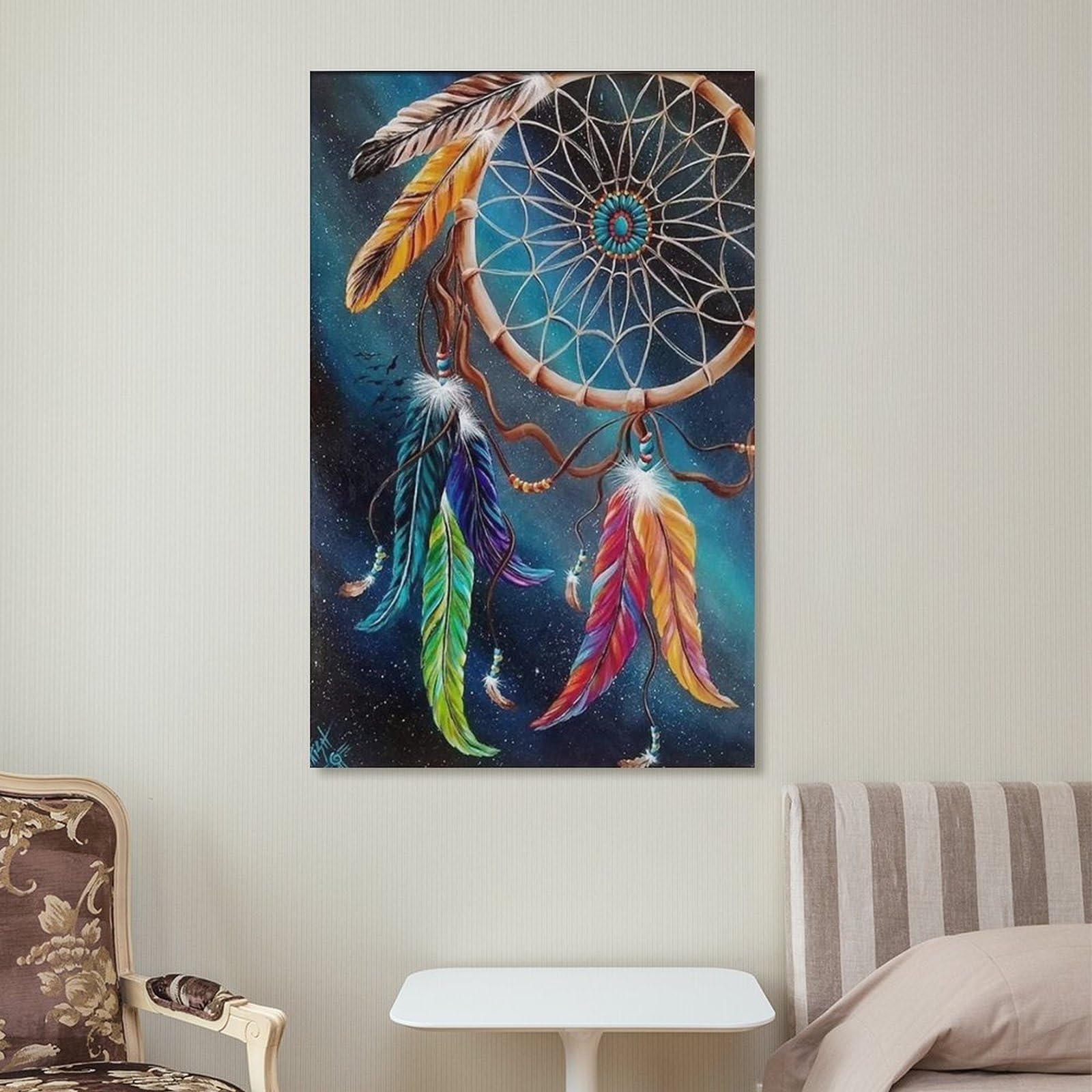 Leinwand-Kunst, Traumfänger, Heimdekoration, Gemälde für Zuhause, Schlafzimmer, Rahmen, 30,5 x 45,7 cm