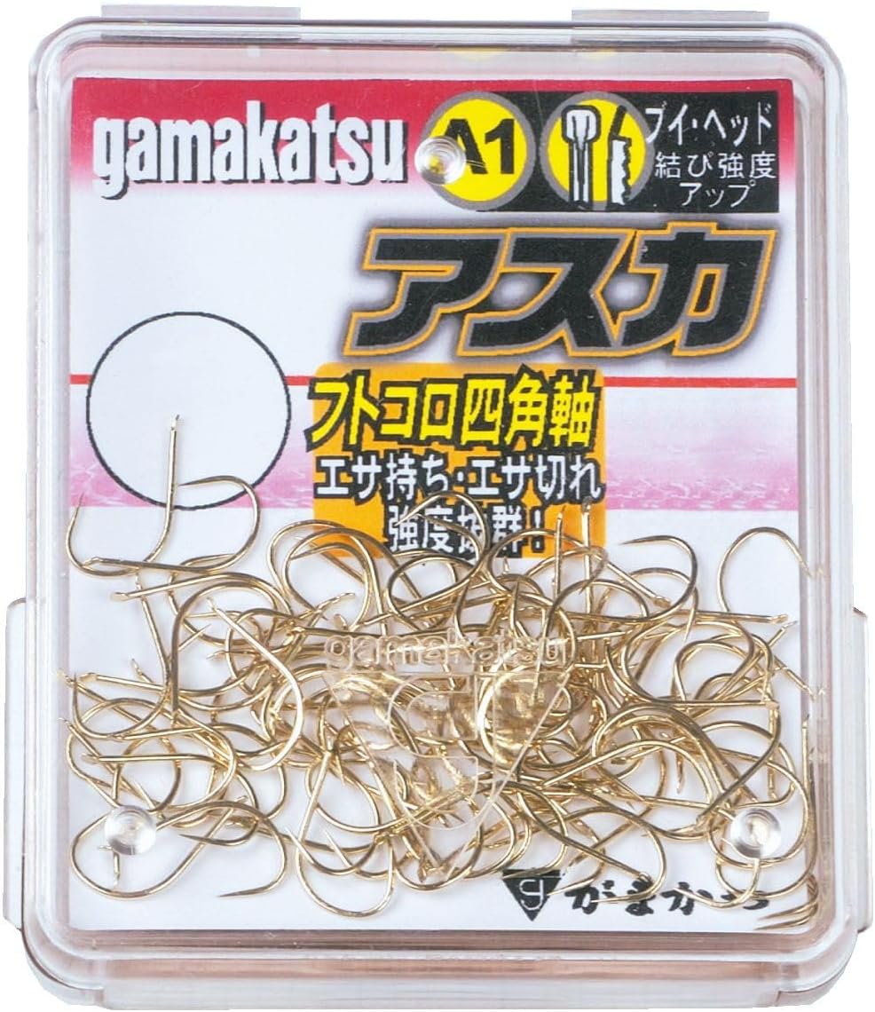 Gamakatsu 67026 The Box Single Hook, A1, Asuka No. 6, 105 Pieces, Champagne Gold