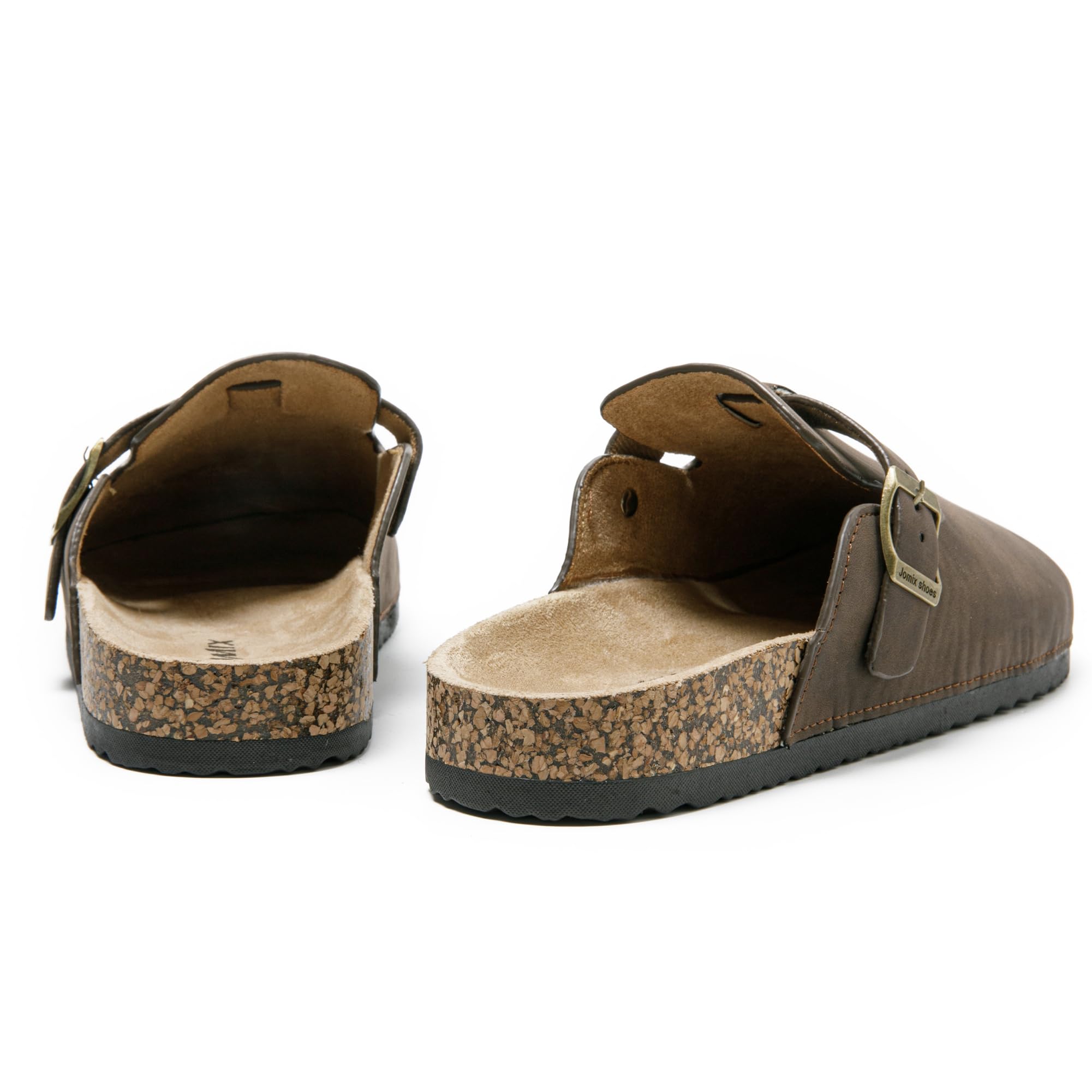 JOMIX Zuecos Hombre con Hebilla Elegante Zapatillas Casa Calzado con Suela de Corcho Ligero, Flexible y Cómodo