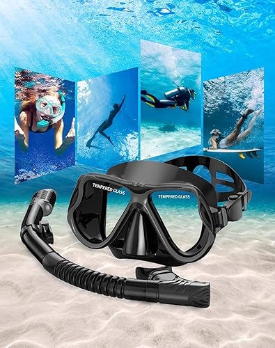 Miniatura 7 de Greatever - Conjunto de esnórquel seco, visión panorámica amplia, máscara de buceo antiempañamiento, equipo de esnórquel profesional